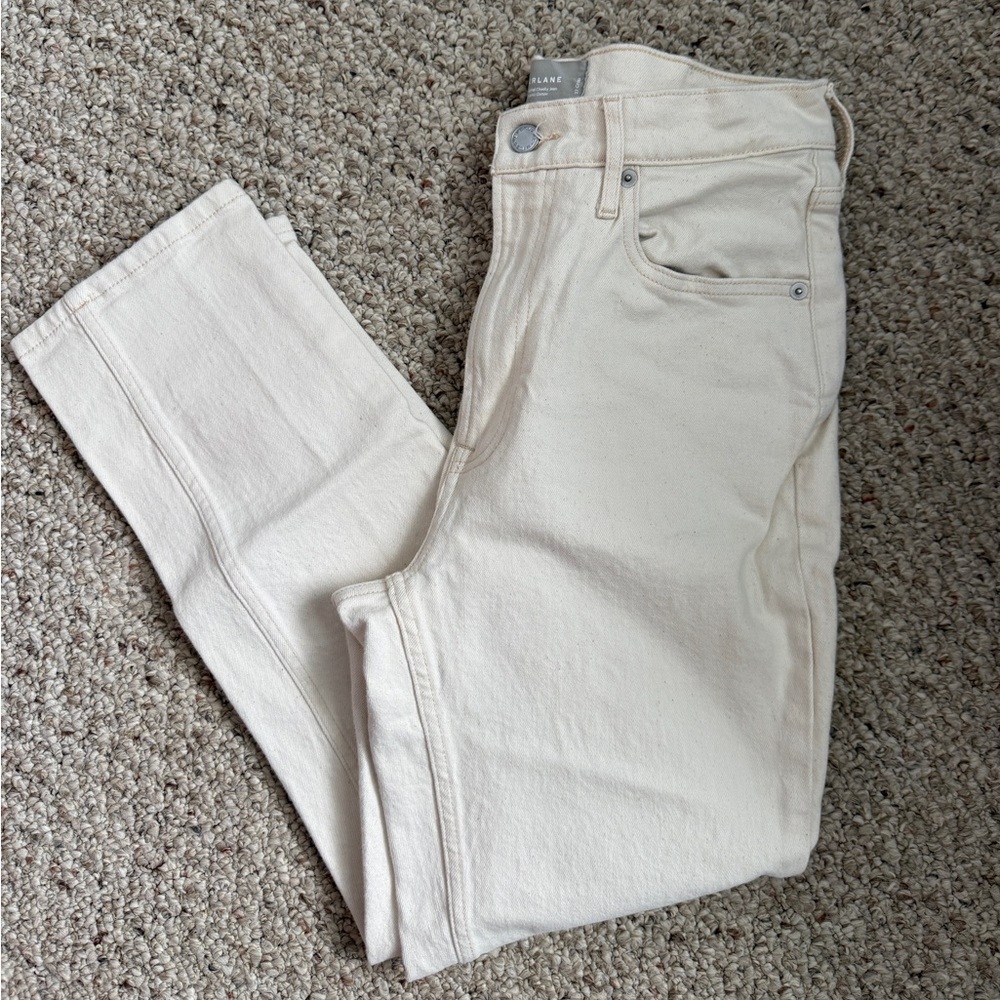 Everlane The Original Cheeky Jean Cropped in Ivory